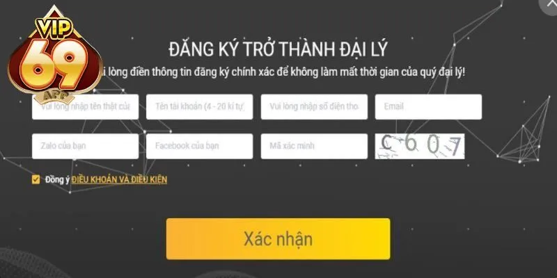 Khách hàng điền thông tin đăng ký